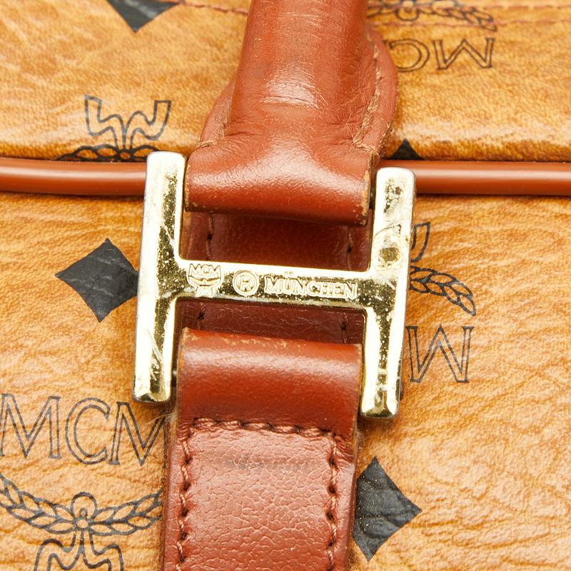 MCM ストラップ付き ミニボストンバッグ 2WAY ヴィセトス ブラウン