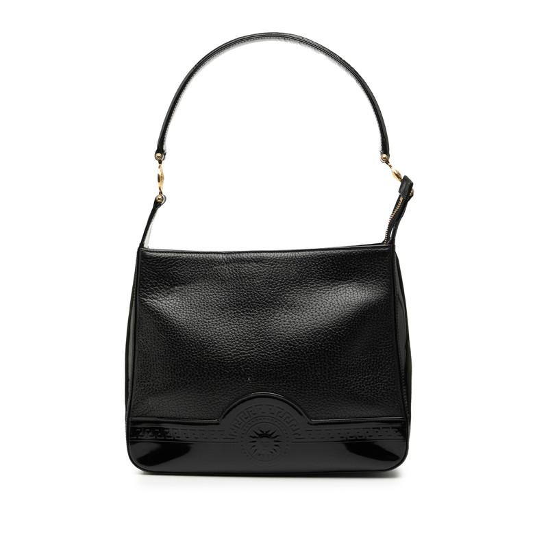 ヴェルサーチェ サンバースト ワンショルダーバッグ ブラック レザー