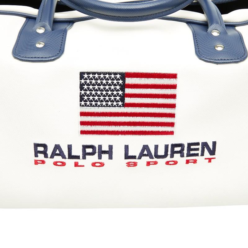 POLO トートバッグ ホワイト・ネイビー　ボストンバッグ ラルフローレン ポロスポーツ ボストンバッグ ホワイト ネイビー