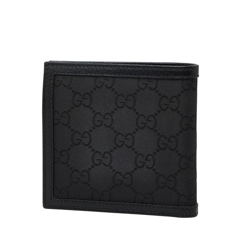 GUCCI（グッチ） GGナイロン 二つ折り財布 150413 ブラック ナイロン