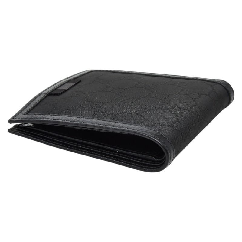 GUCCI（グッチ） GGナイロン 二つ折り財布 150413 ブラック ナイロン