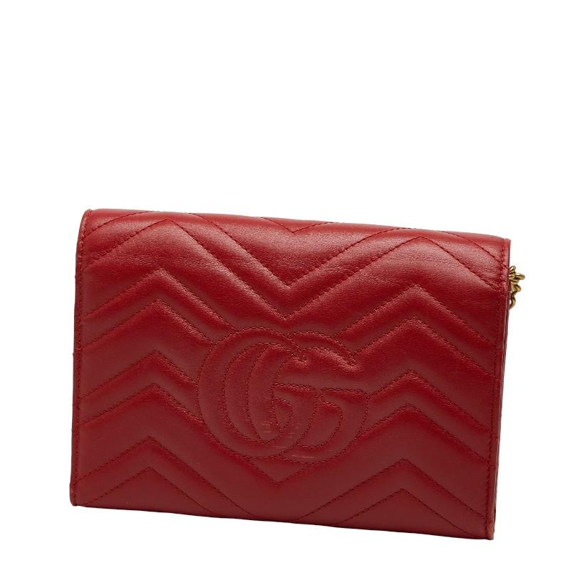 GUCCI★GG柄★ワンショルダーバック★レッド Certified Authentic Pre-Owned GUCCI Calfskin Matelasse Small GG