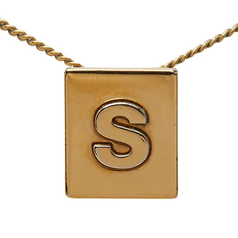 CELINE（セリーヌ） アルファベット イニシャル S ネックレス ゴールド