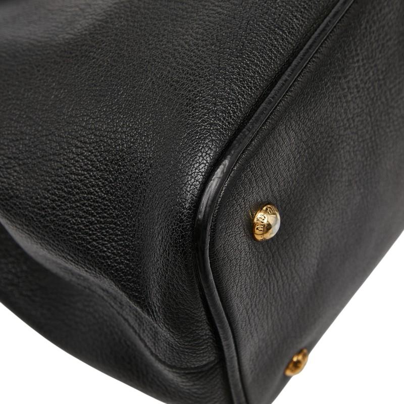 ミュウミュウ マドラス ハンドバッグ ブラック レザー レディース MIUMIU 【中古】