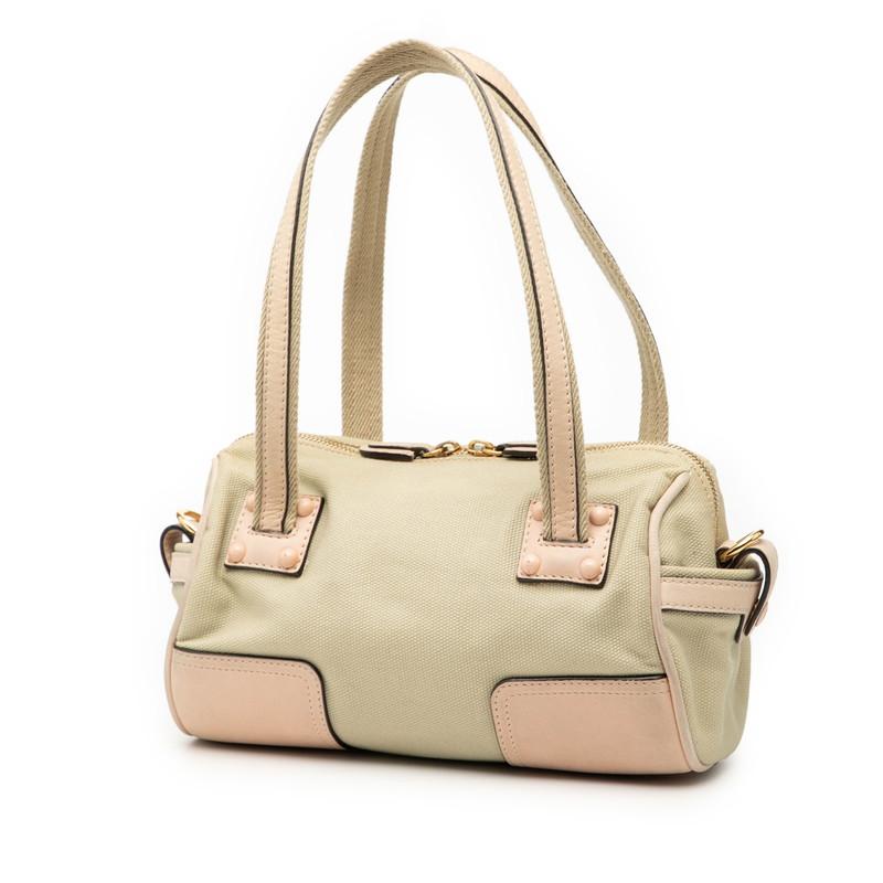 LOEWE（ロエベ） アナグラム ハンドバッグ ベージュ ピンク キャンバス 