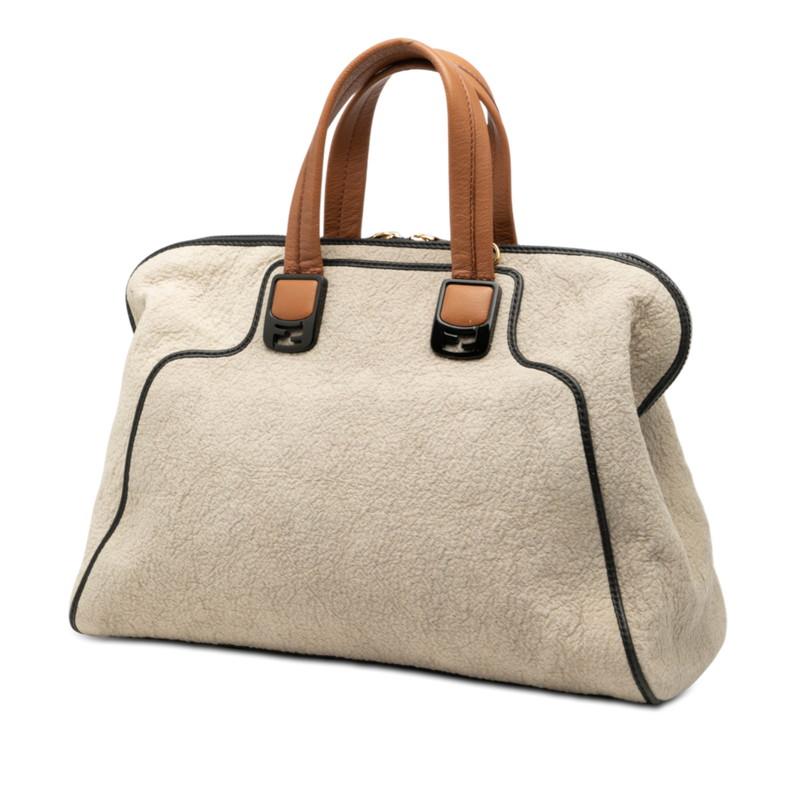 FENDI（フェンディ） カメレオン ハンドバッグ 8BL110 ベージュ パイル 