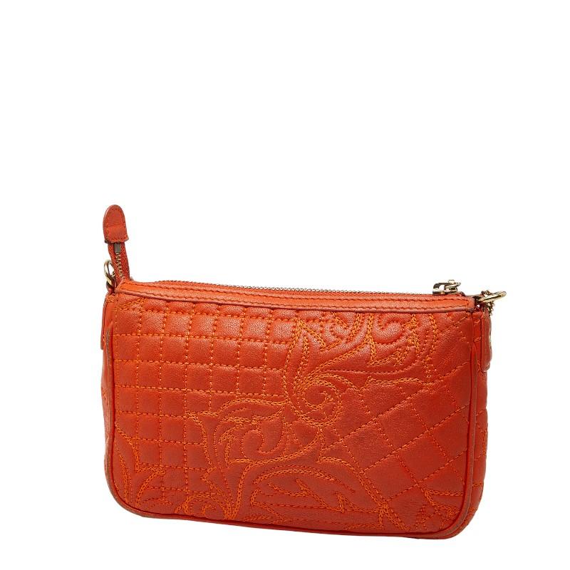 ヴェルサーチェ チェーン ショルダーバッグ レザー レディース VERSACE 【1-0252122】 ヴェルサーチェ チェーン ショルダーバッグ オレンジ レザー