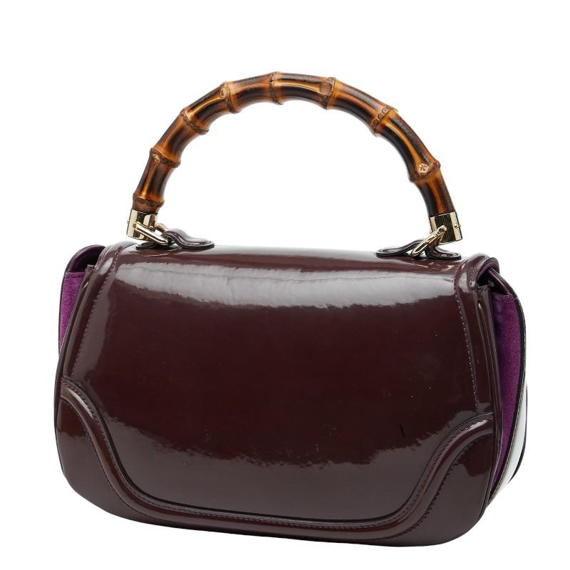 GUCCI（グッチ） バンブー ハンドバッグ 254884 パープル パテント 