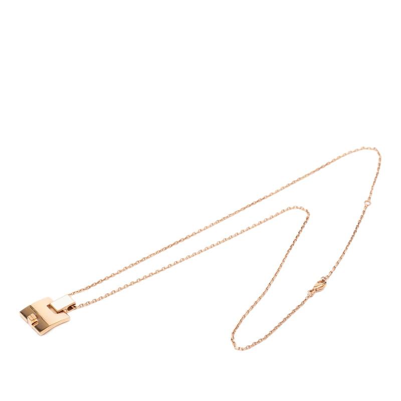 HERMES アイリーン　ピンクゴールド×ホワイト HERMES（エルメス） アイリーン ペンダントネックレス ピンクゴールド