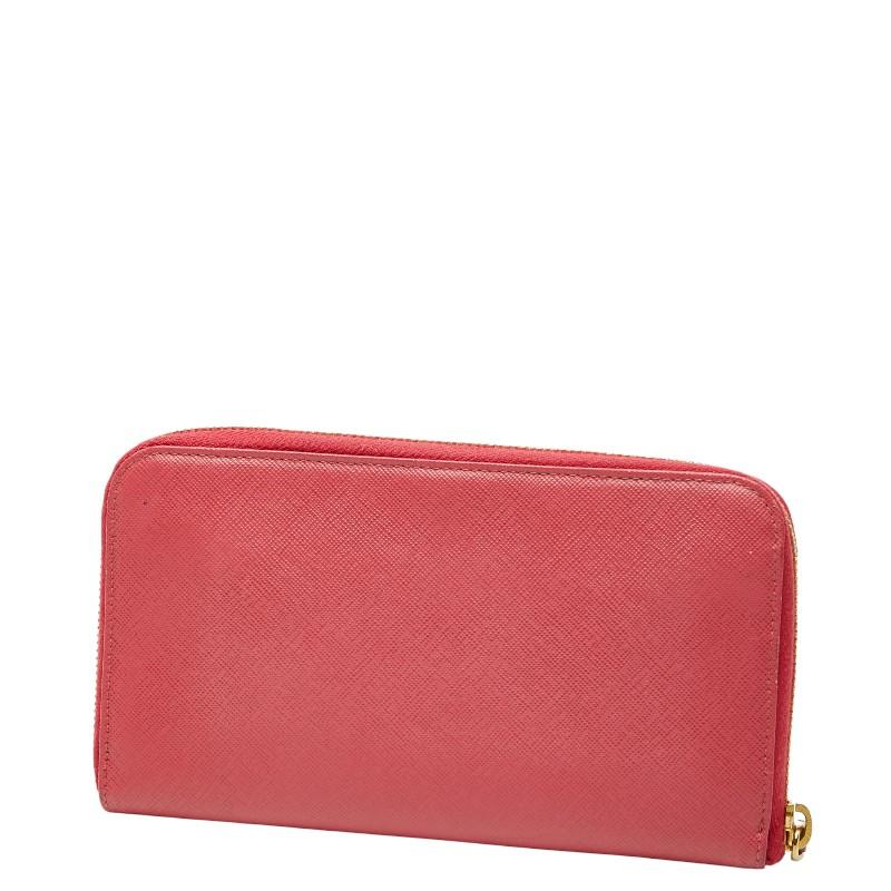 PRADA（プラダ） リボン ラウンドファスナー 長財布 ピンク