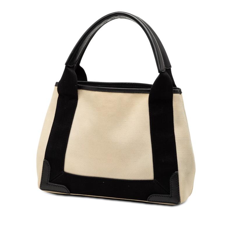 バレンシアガ BALENCIAGA ネイビーカバスXS 390346 ブラック/アイボリー シルバー金具 キャンバス レディース ショルダーバッグ BALENCIAGA（バレンシアガ） ネイビー カバスXS ショルダーバッグ