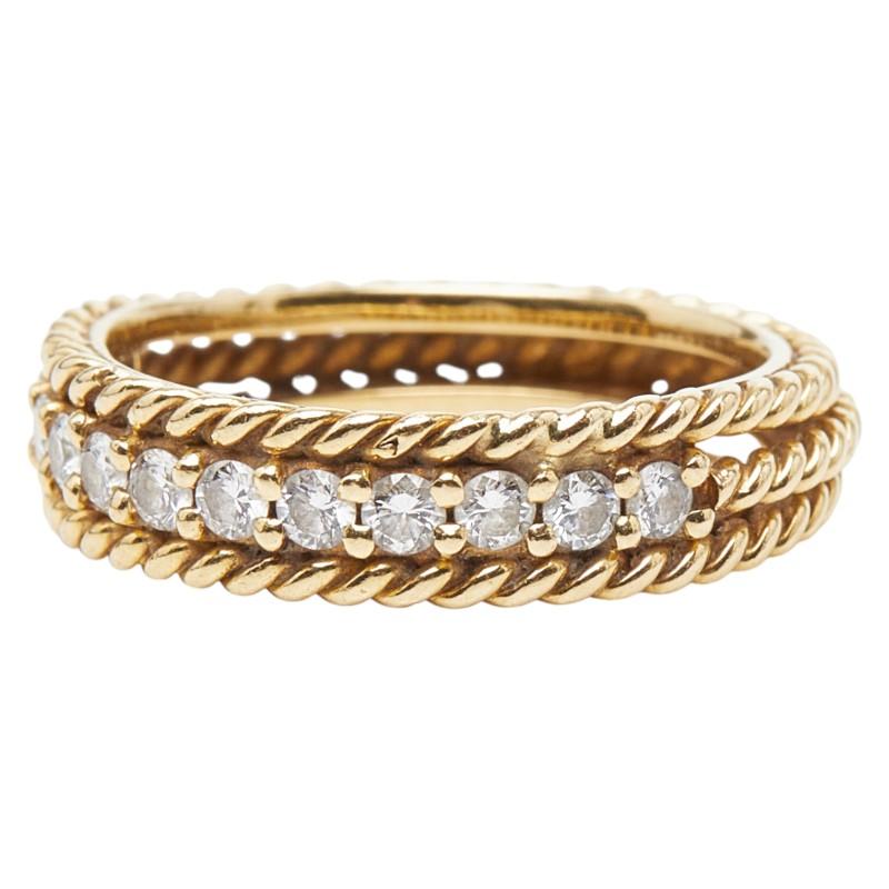 クリスチャンディオール ミルグレイン ツイスト 12P リング 指輪 K18YG