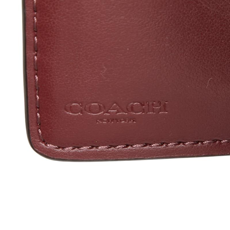 COACH（コーチ） シグネチャー 二つ折り財布 レッド PVC レザー