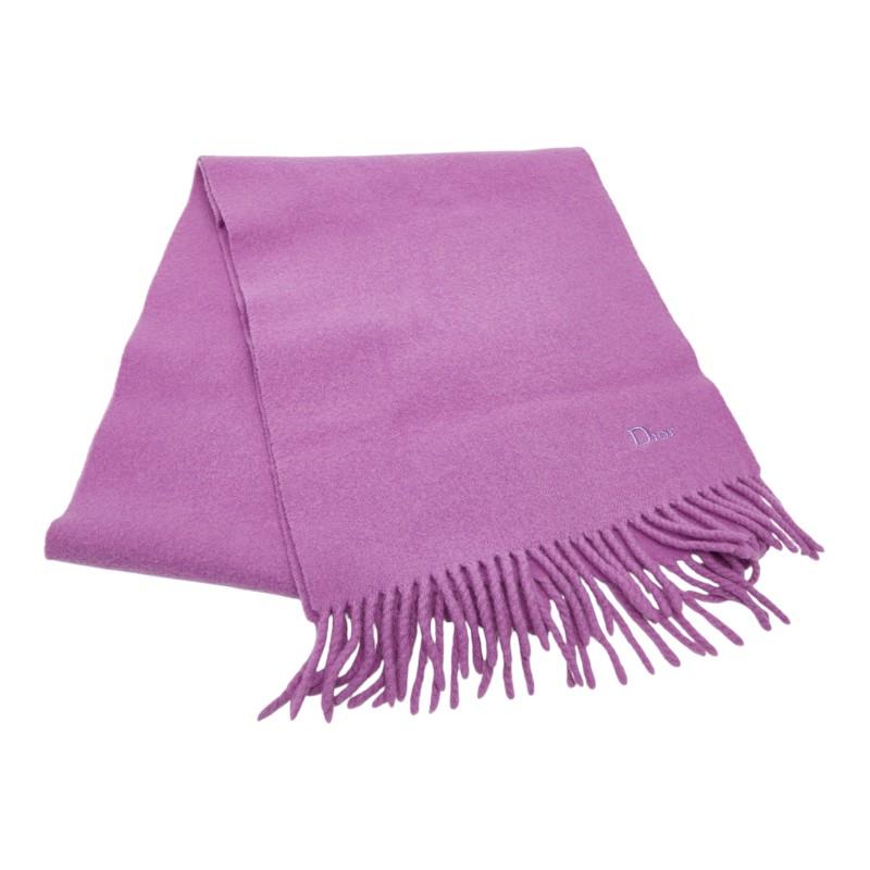 ディオール ロゴ刺繍 マフラー パープル ウール レディース Dior