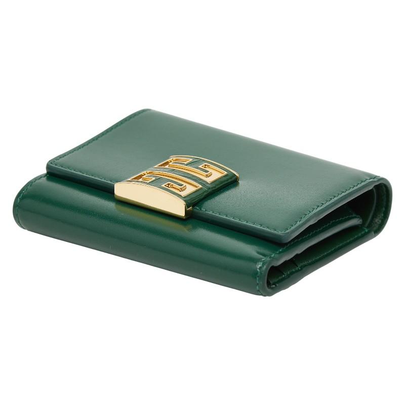 ジバンシー 4Gロゴ 三つ折り財布 グリーン レザー レディース Givenchy