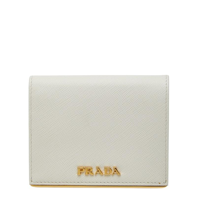 PRADA（プラダ） 二つ折り財布 1MV204 ホワイト サフィアーノレザー