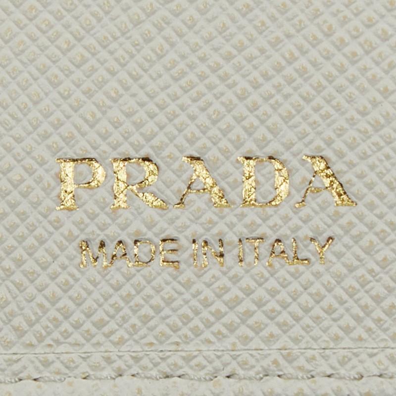 PRADA（プラダ） 二つ折り財布 1MV204 ホワイト サフィアーノレザー