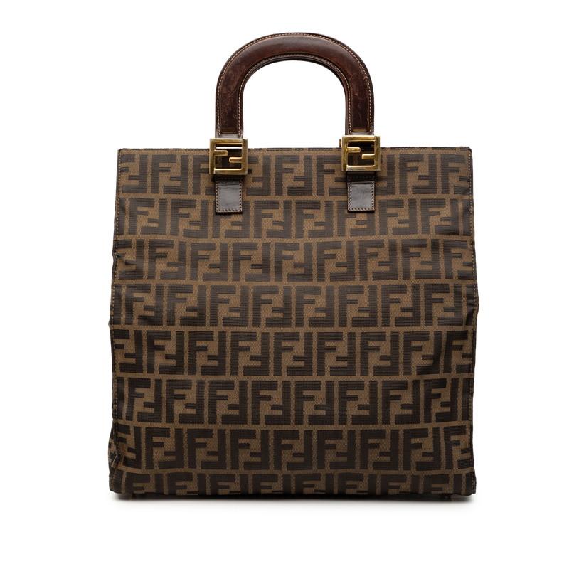 FENDI（フェンディ） ズッカ ショルダーバッグ ブラウン キャンバス 