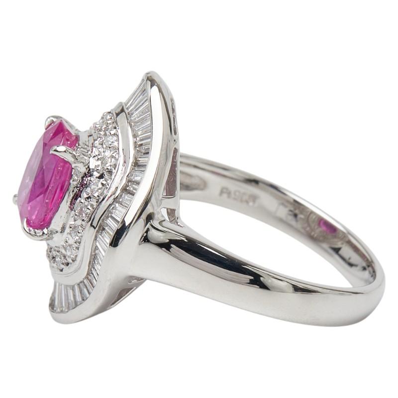 Pt900 プラチナ ピンクサファイア1.69ct ダイヤ0.66ct リング 指輪 