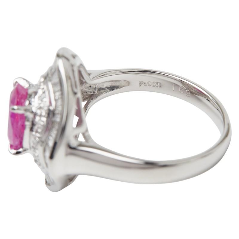 Pt900 プラチナ ピンクサファイア1.69ct ダイヤ0.66ct リング 指輪 