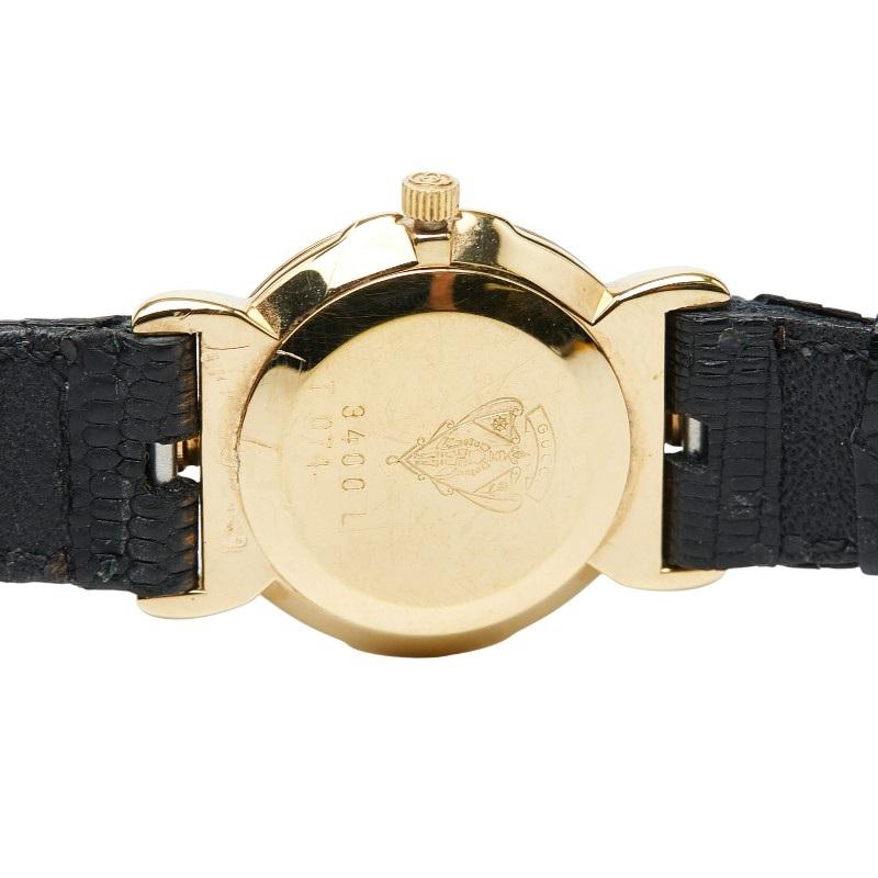 GUCCI（グッチ） 腕時計 3400L スイス製クオーツ ブラック文字盤