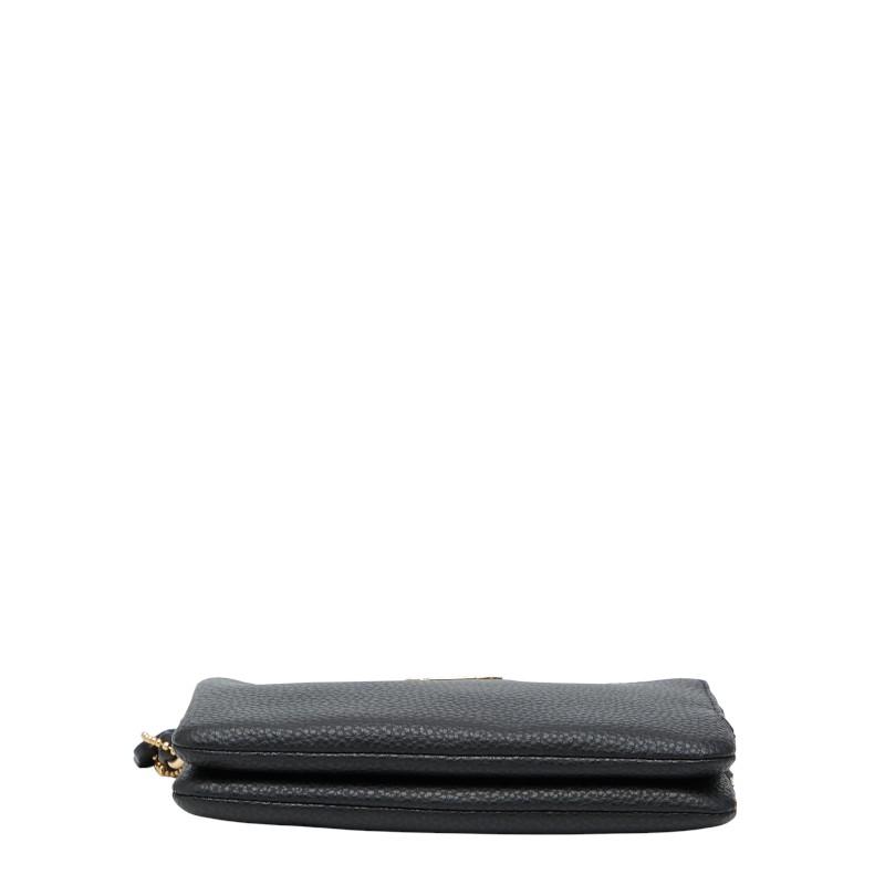 COACH（コーチ） ロゴ ポーチ ハンドポーチ 小物入れ ブラック レザー 