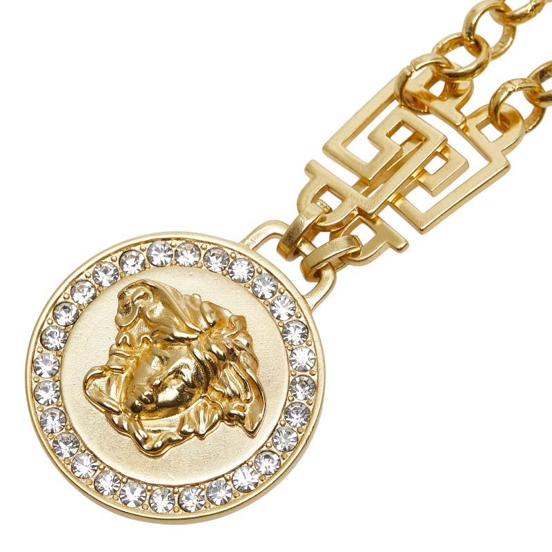 美品✨VERSACE ネックレス ゴールド メデューサ ラウンド チェーン ヴェルサーチェ メデューサ ネックレス ゴールド メッキ ライン