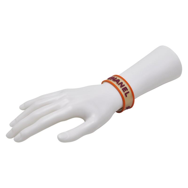 CHANEL（シャネル） ロゴ クローバー ブレスレット クリア オレンジ