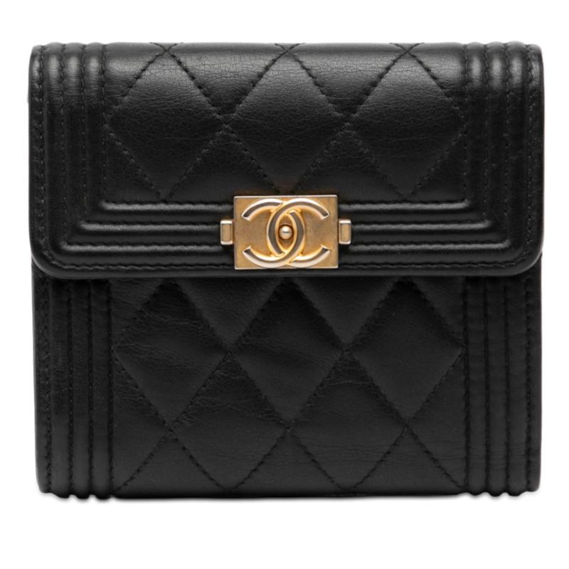 CHANEL ブラックレザー人気のラムスキン財布！美品！ 楽天市場】シャネル ラウンドファスナー 長財布 f-21276 ブラック