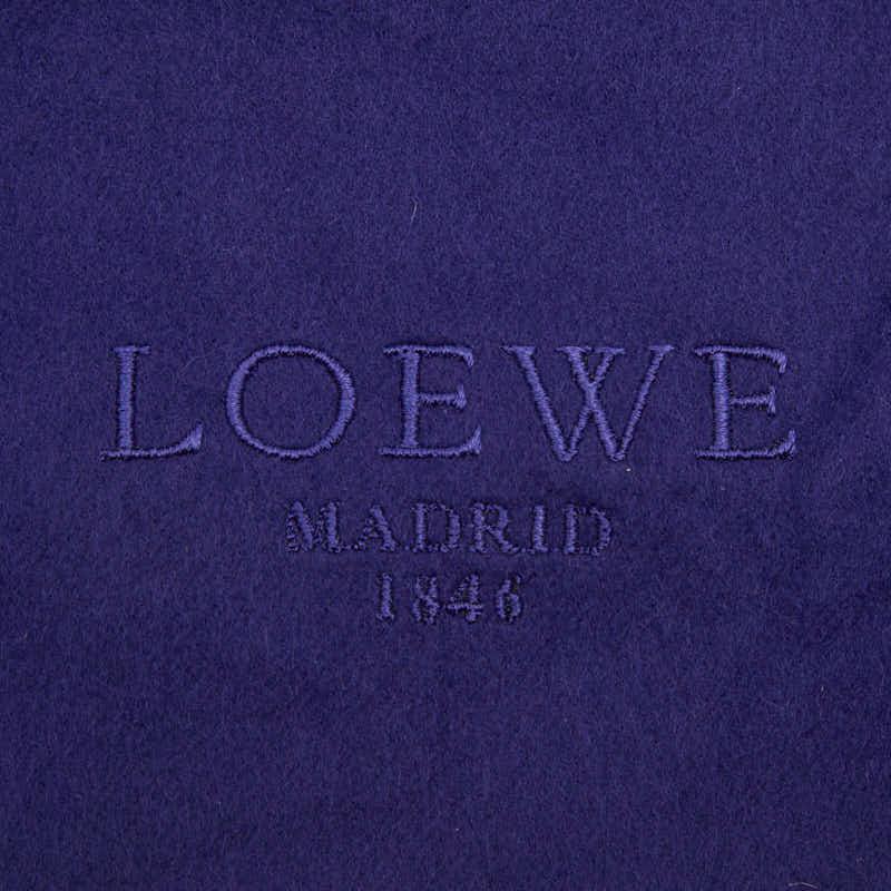 ロエベ LOEWE ストール ロゴ 紫 パープル /MF ■OS LOEWE（ロエベ） ロゴ マフラー パープル カシミヤ レディース 【中古