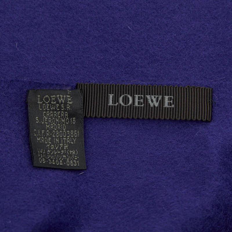 ロエベ ロゴ マフラー カシミヤ レディース LOEWE 【1-0253806】 LOEWE（ロエベ） ロゴ マフラー パープル カシミヤ レディース 【中古