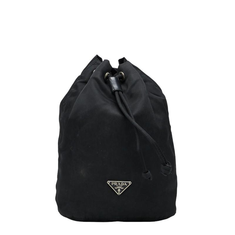 PRADA（プラダ） 三角ロゴプレート ポーチ ブラック ナイロン