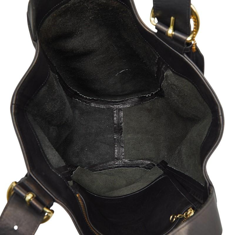 COACH（コーチ） バケツ型 トートバッグ ブラック レザー レディース