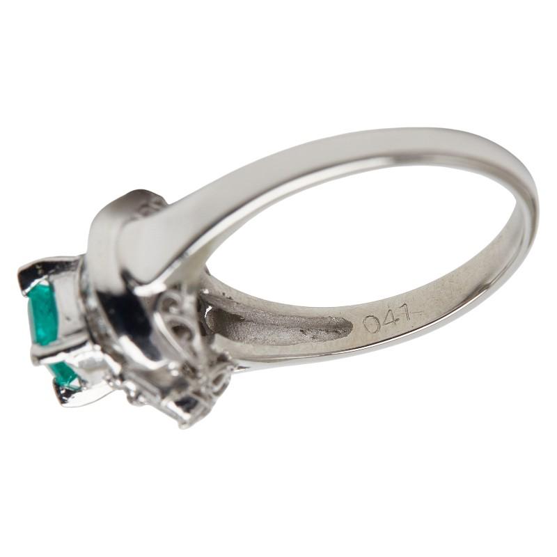 Pt900 プラチナ エメラルド0.41ct ダイヤ0.56ct リング 指輪 