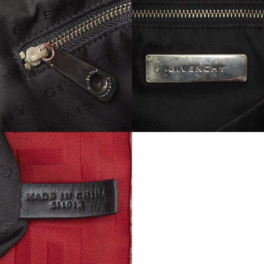 ジバンシー ロゴ トートバッグ ハンドバッグ レッド ナイロン レザー