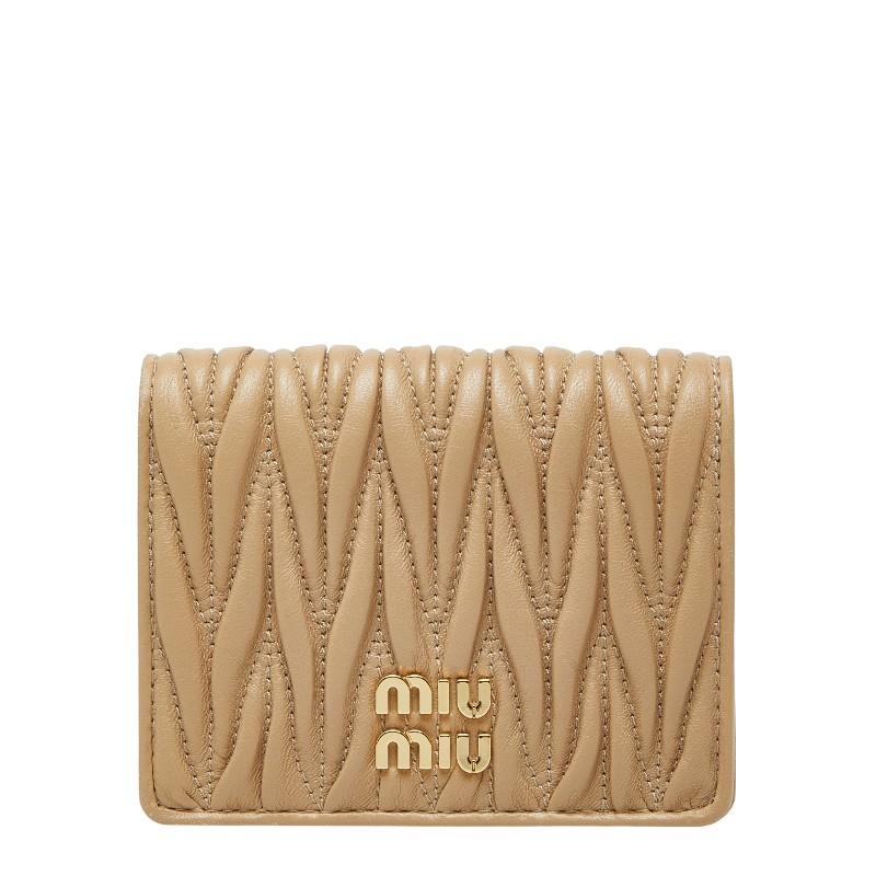 miu miu（ミュウミュウ） マテラッセ 二つ折り財布 5MV204 ベージュ