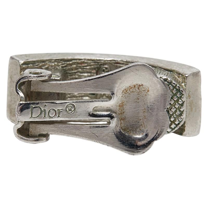 ディオール ロゴ イヤリング シルバー メタル レディース Dior 【中古