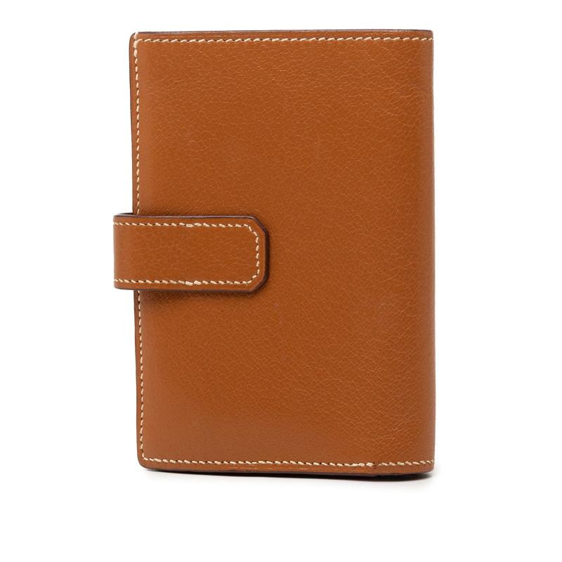 HERMES（エルメス） ジュラ 二つ折り財布 ブラウン シェーブル