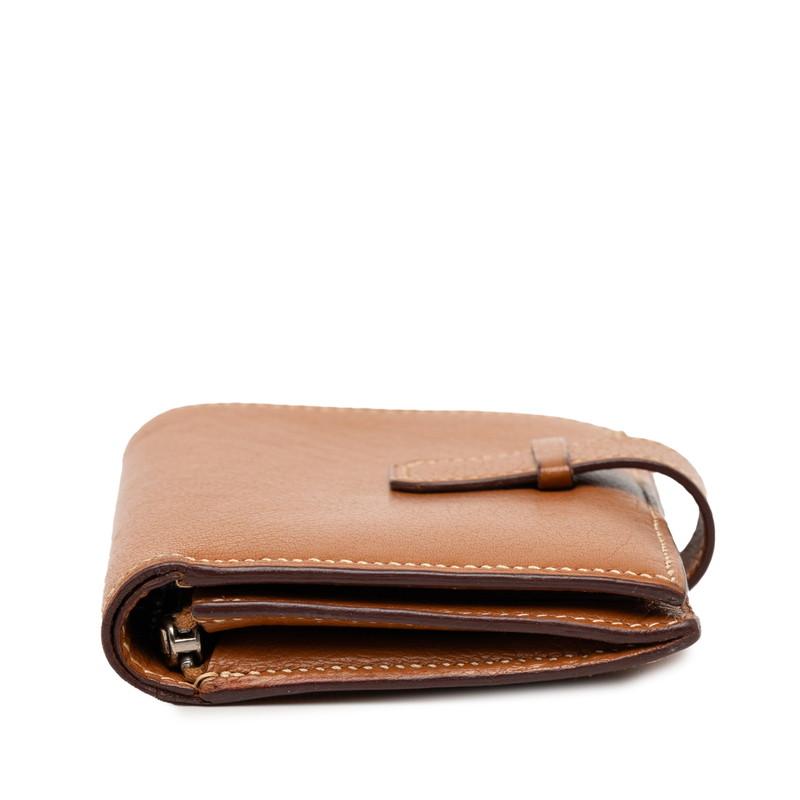 HERMES（エルメス） ジュラ 二つ折り財布 ブラウン シェーブル