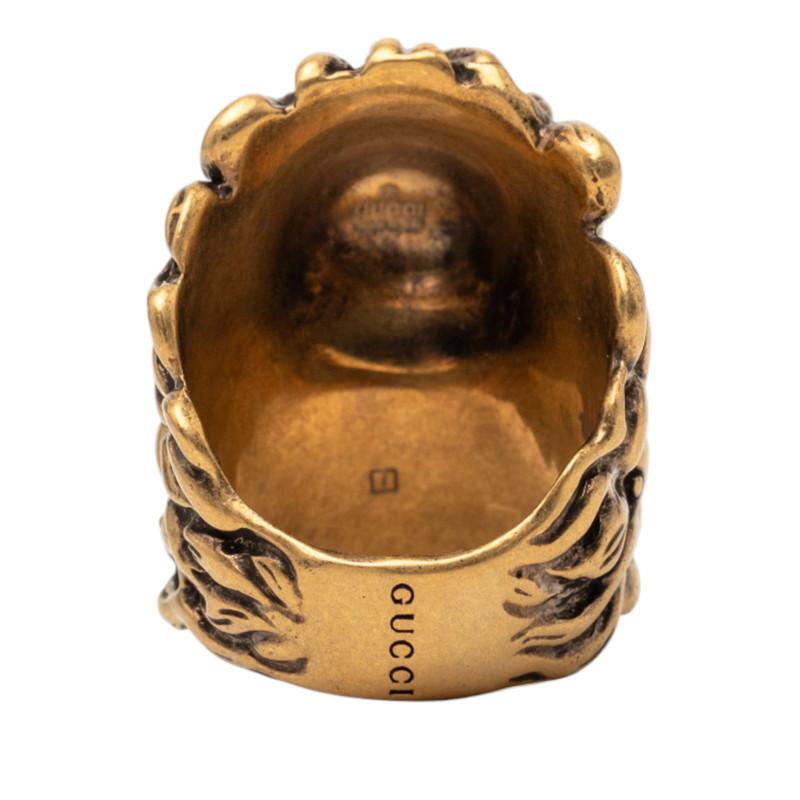 GUCCI（グッチ） ライオンヘッド リング 指輪 #16 ゴールド ライト