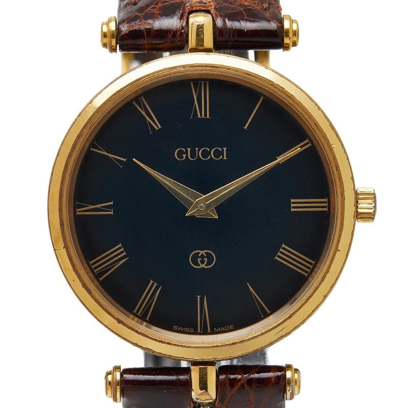 GUCCI 腕時計 シルバー ブラック文字盤 GUCCI（グッチ） 腕時計 クオーツ ブラック文字盤 ステンレススチール