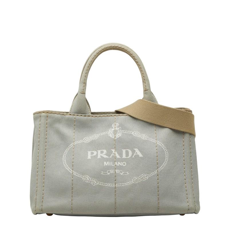 PRADA（プラダ） カナパ ミニ 三角ロゴプレート トートバッグ 