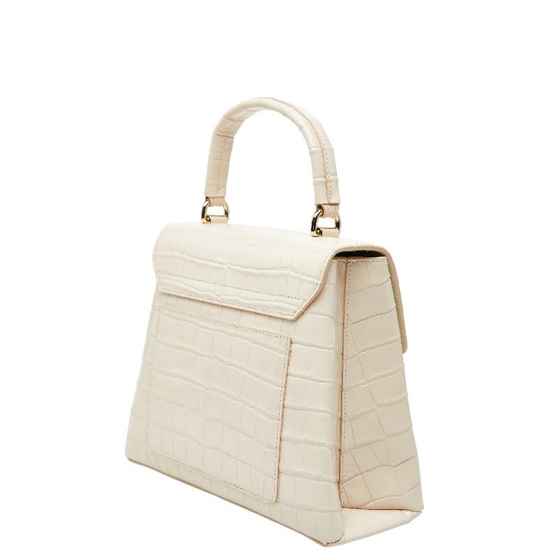 FURLA（フルラ） 1927 トップハンドル クロコ 型押し ショルダーバッグ