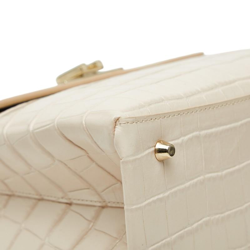 FURLA（フルラ） 1927 トップハンドル クロコ 型押し ショルダーバッグ