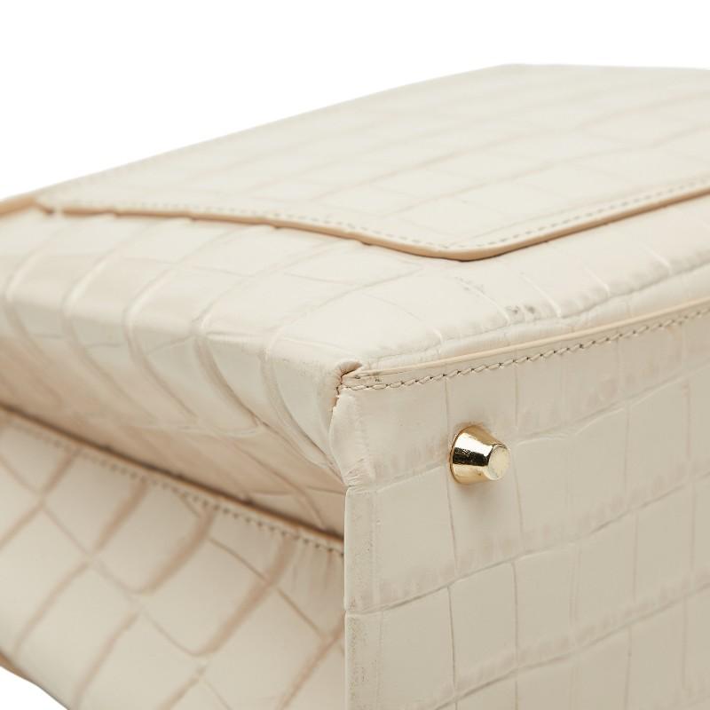 【美品】FURLA トップハンドルミニ　クロコ型押し　ショルダーバッグ FURLA（フルラ） MINI CROSSBODY クロコ型押し チェーンショルダー