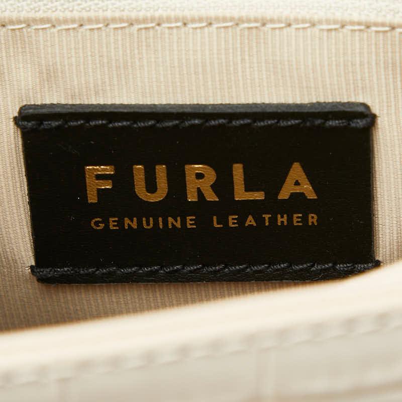 FURLA（フルラ） 1927 トップハンドル クロコ 型押し ショルダーバッグ