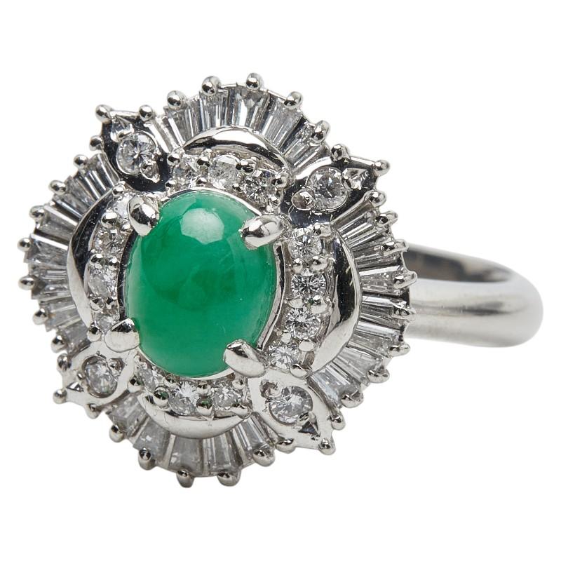 Pt900 プラチナ ヒスイ1.48ct ダイヤ0.66ct 翡翠 リング 指輪 