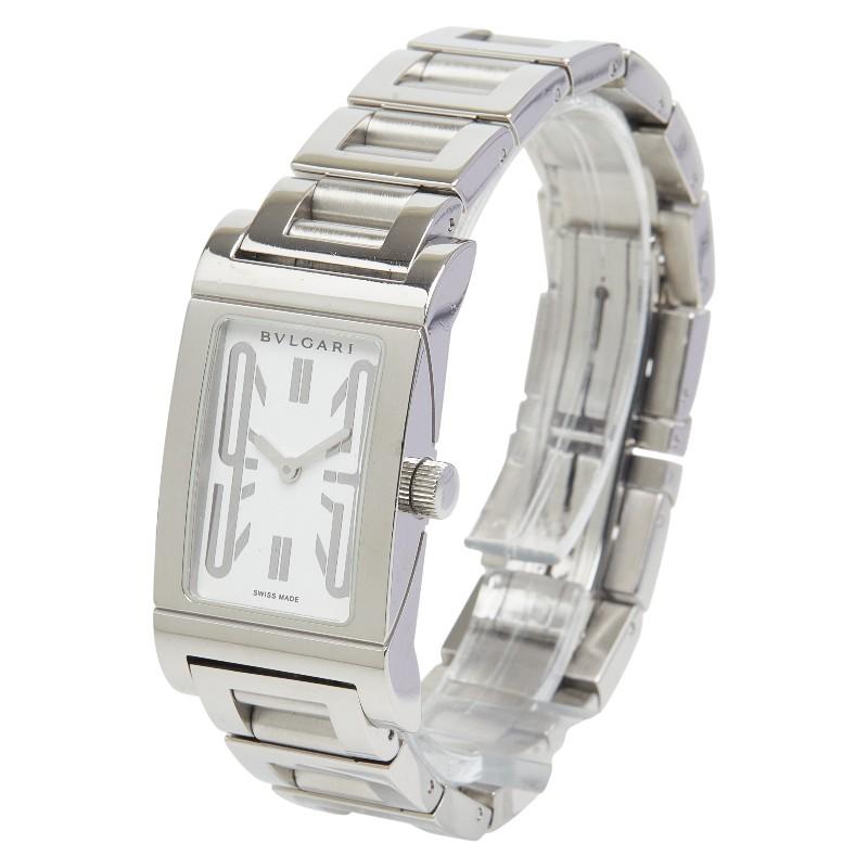 ブルガリ レッタンゴロ  RT39S クォーツ レディース 【中古】 BVLGARI（ブルガリ） レッタンゴロ 腕時計 RT39S クオーツ ホワイト