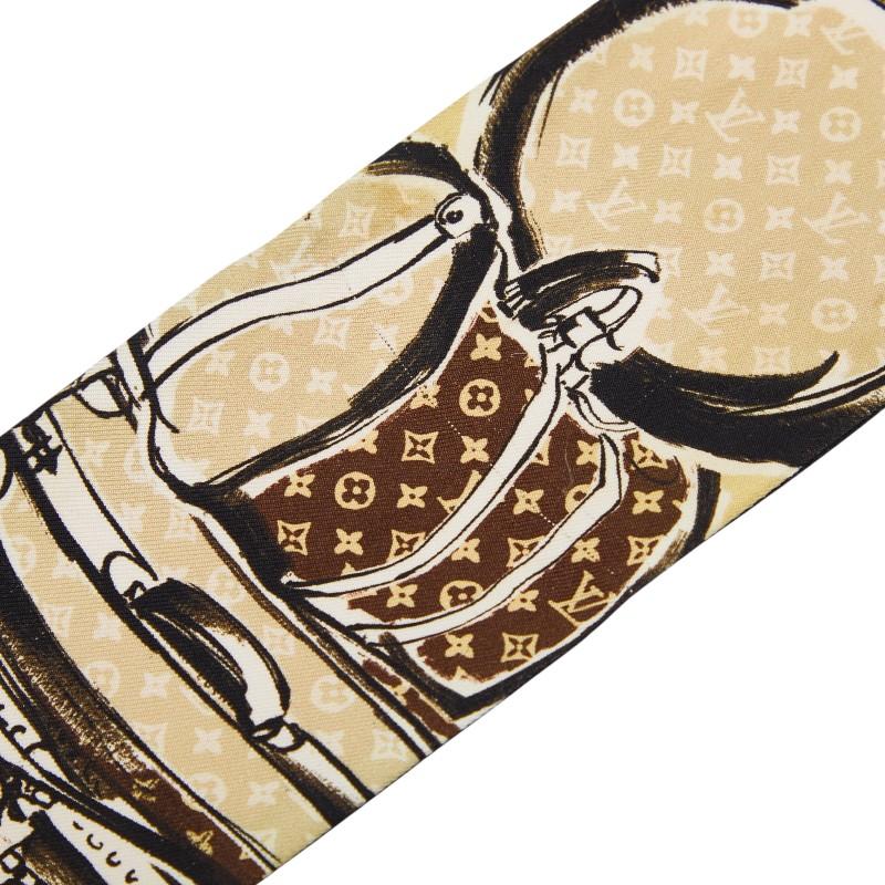 LOUIS VUITTON ルイ・ヴィトン モノグラム バンドー スカーフ M73964 シルク ベージュ  レディース【中古】 LOUIS VUITTON（ルイ・ヴィトン） ルイ ヴィトン モノグラム バンドー