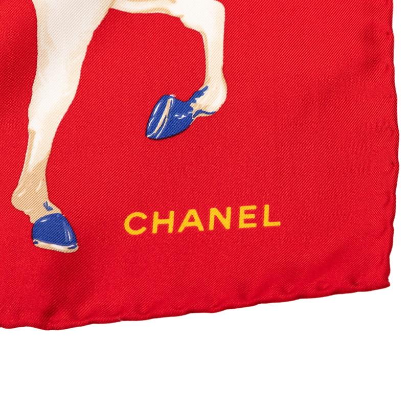 CHANEL（シャネル） メリーゴーランド スカーフ レッド マルチカラー